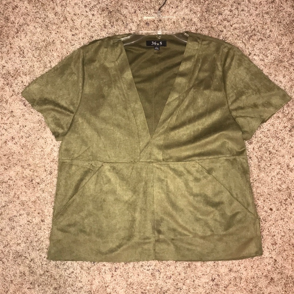 Suede shirt with pocket
